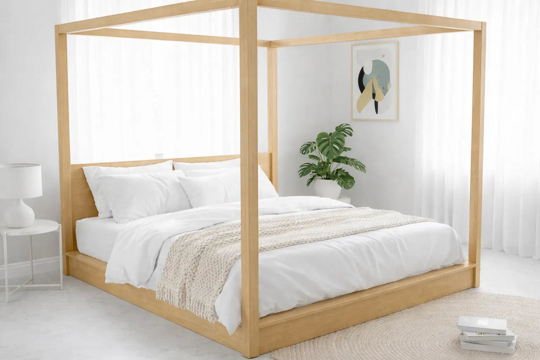 Japan Low Poster Bed with Headboard