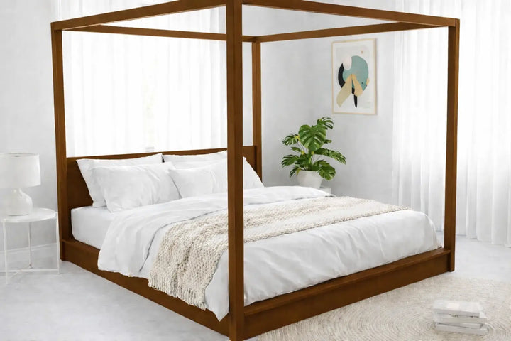 Japan Low Poster Bed with Headboard