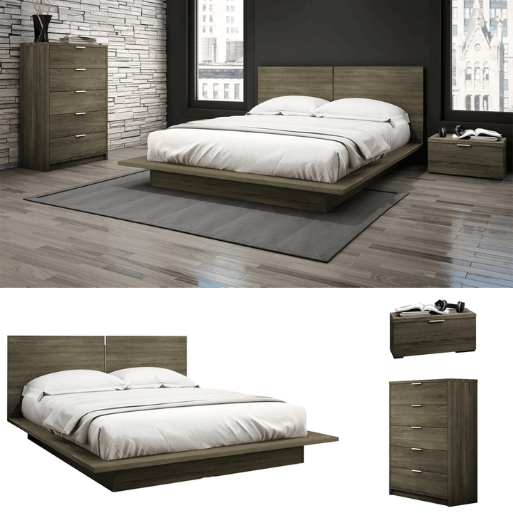 Denilia, Bed with 2 side tables & chest of drawers - Classic Furniture Dubai UAE