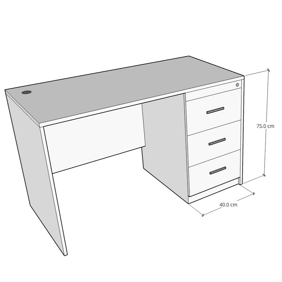 Desk with 3 drawers, Custom Made - Classic Furniture Dubai UAE