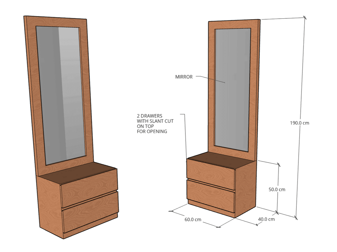 Dresser with Mirror, CD07 - Classic Furniture Dubai UAE