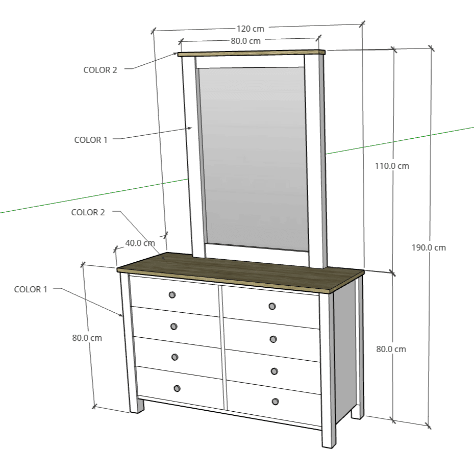 Dresser with Mirror, CD09 - Classic Furniture Dubai UAE