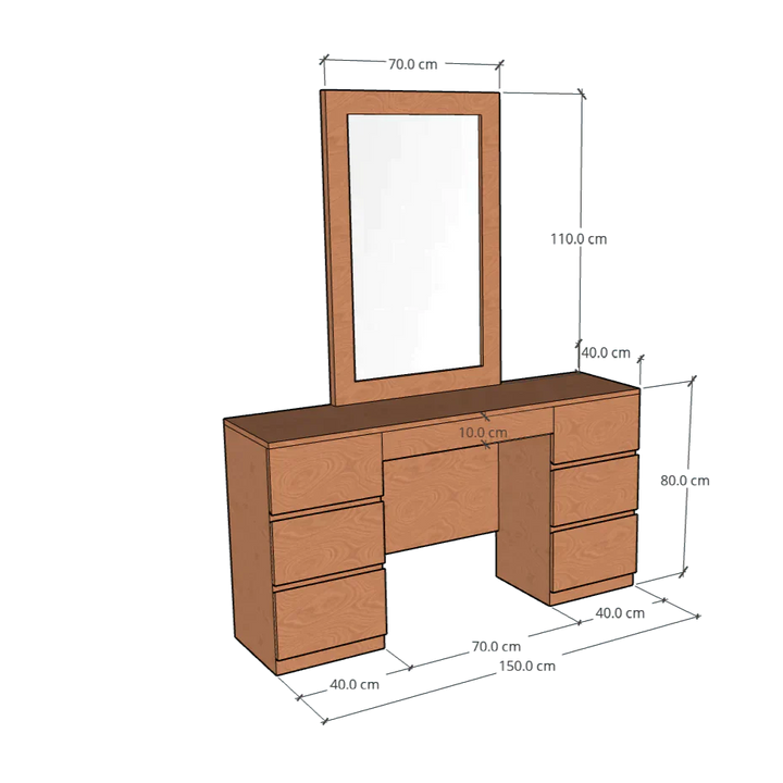 Dresser with Mirror, CD10 - Classic Furniture Dubai UAE