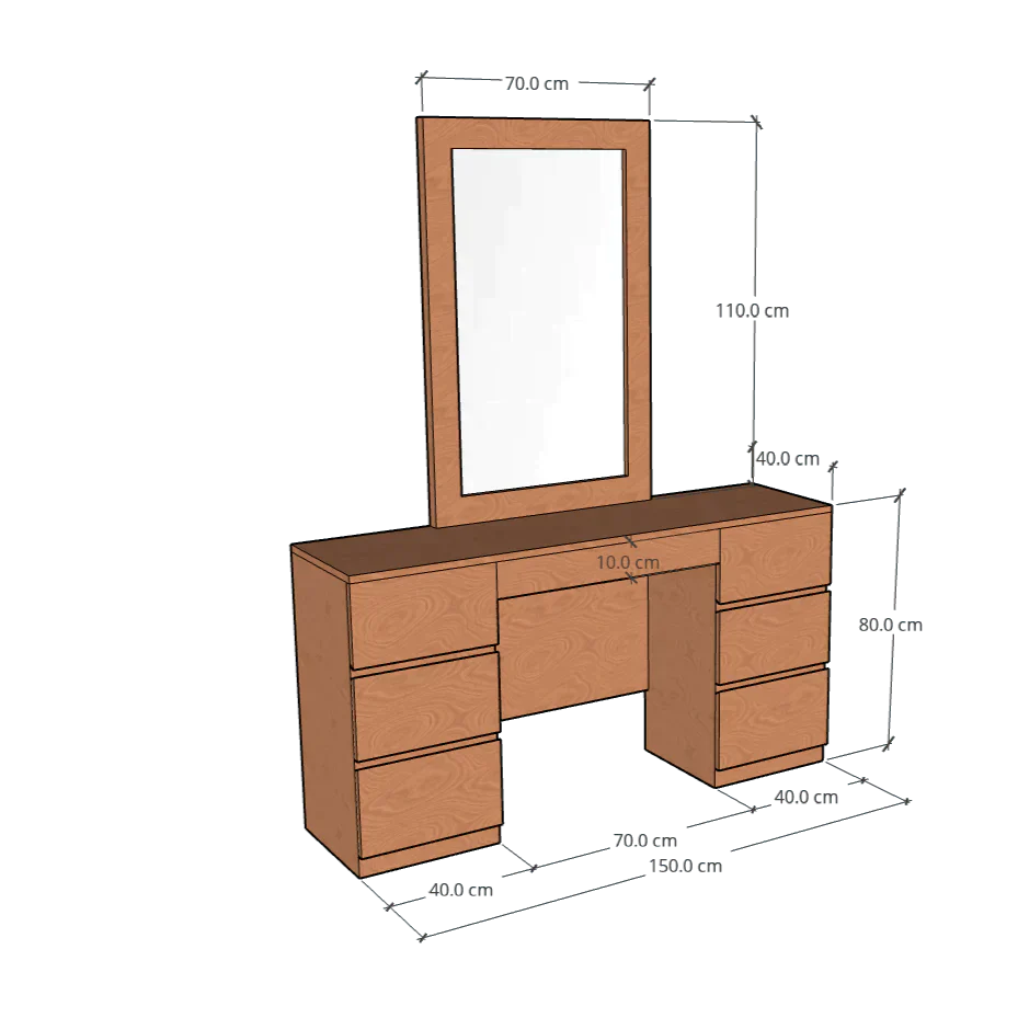 Dresser with Mirror, CD10 - Classic Furniture Dubai UAE