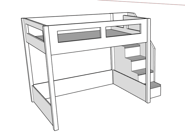 Elega Loft Bed, fits Queen 150 x 200 cms Mattress - Classic Furniture Dubai UAE