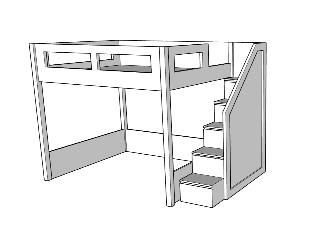 Elega Loft Bed, fits Queen 150 x 200 cms Mattress - Classic Furniture Dubai UAE