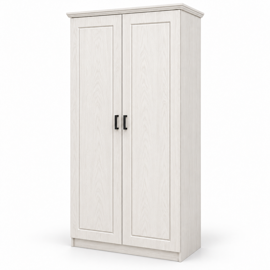 Wardrobe Two Door Veneer - Veneer White Ash matte