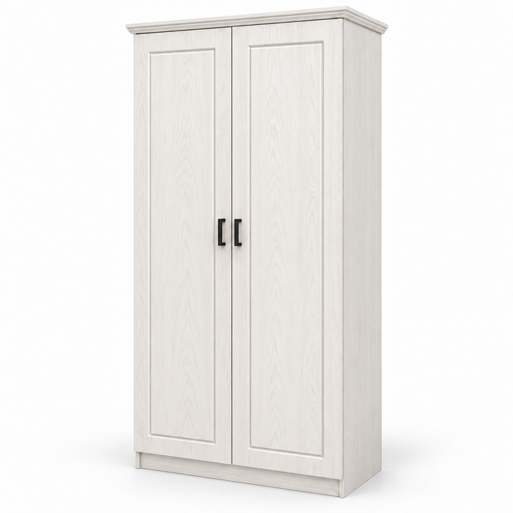 Wardrobe Two Door Veneer - Veneer White Ash matte