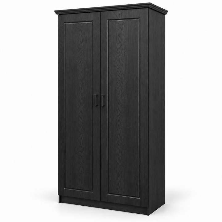 Wardrobe Two Door Veneer - Veneer Black Ash matte