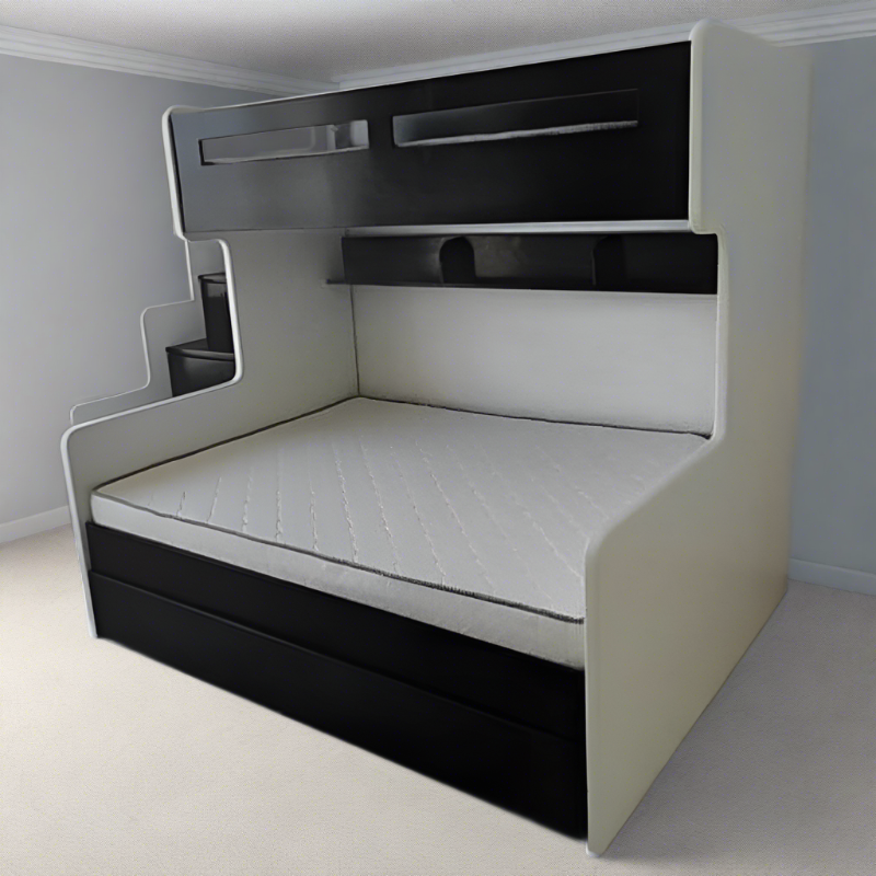 Future Bunk Bed, Single over Twin/Queen Bed with pullout drawer