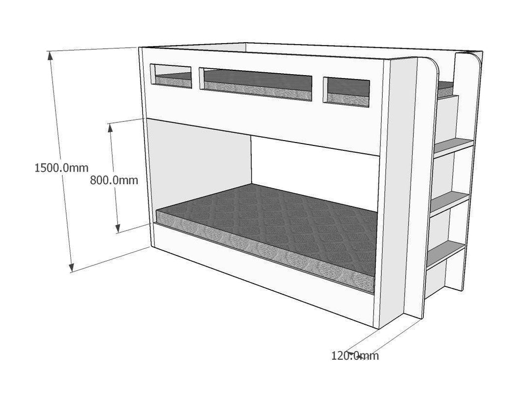 Glaze Bunk Bed Model B - Classic Furniture Dubai UAE