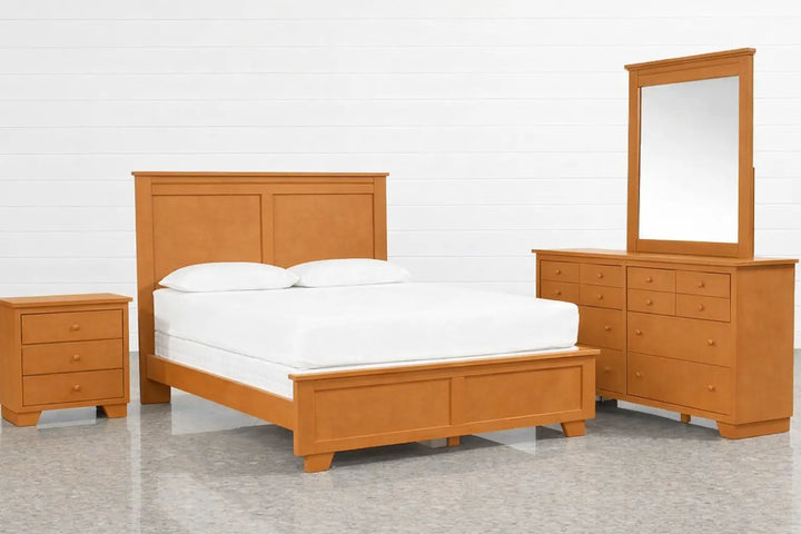 V1 Bed with optional bed side table & dresser