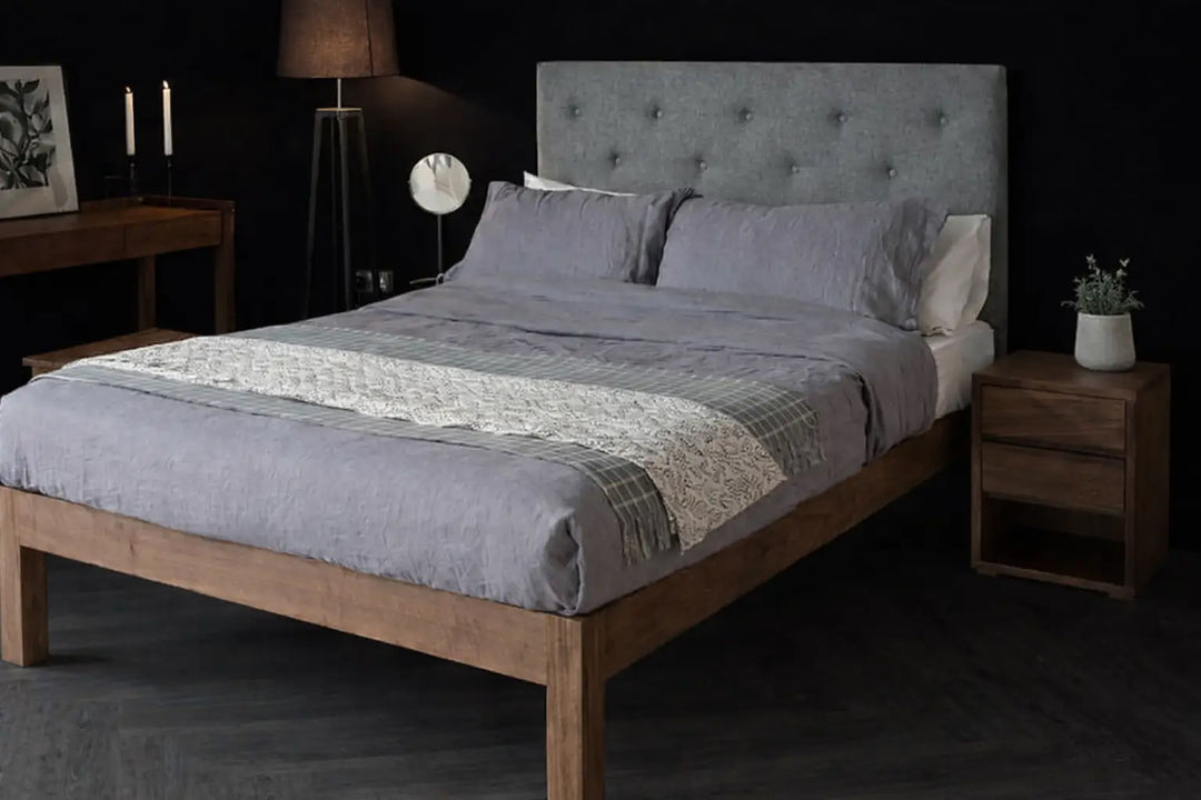 Skye Bed with Tall Button Upholstered Headboard