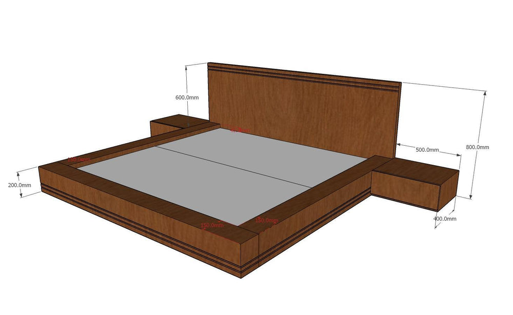 Japanese Low Bed, Osaka, Custom - Classic Furniture Dubai UAE