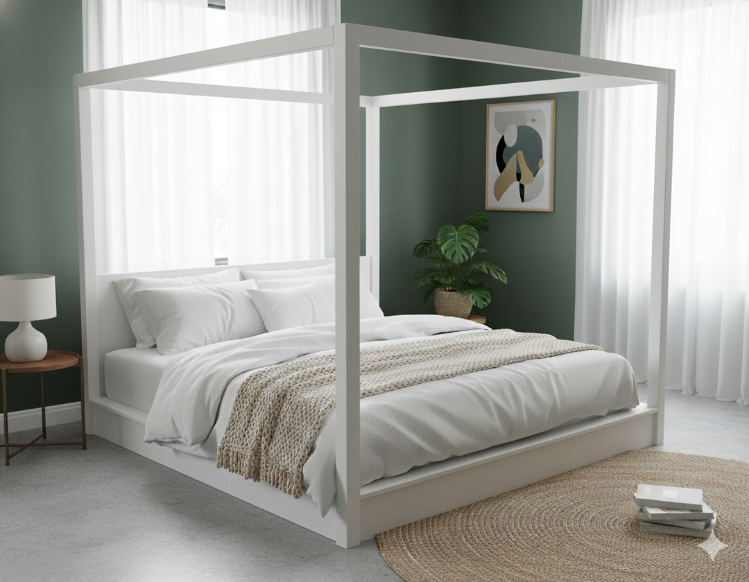 Japan Low Poster Bed with Headboard