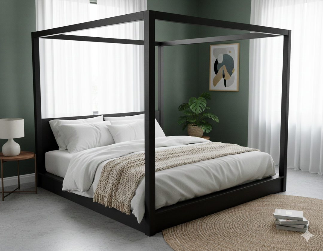 Japan Low Poster Bed with Headboard
