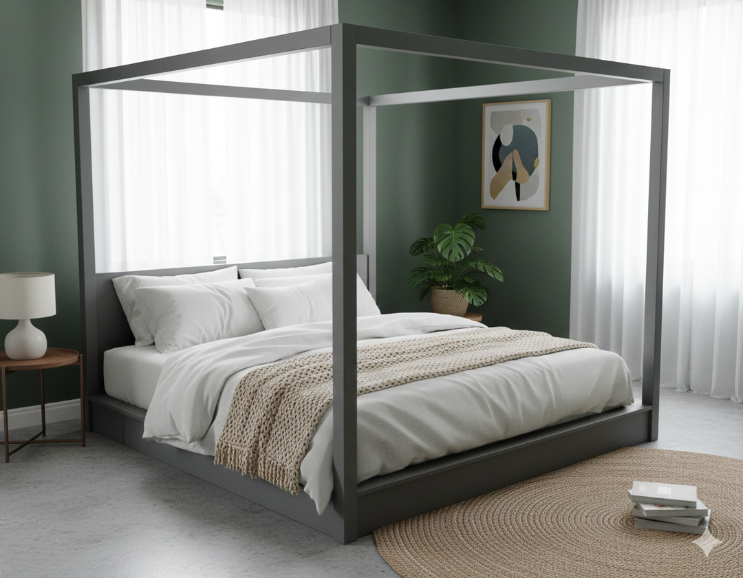 Japan Low Poster Bed with Headboard