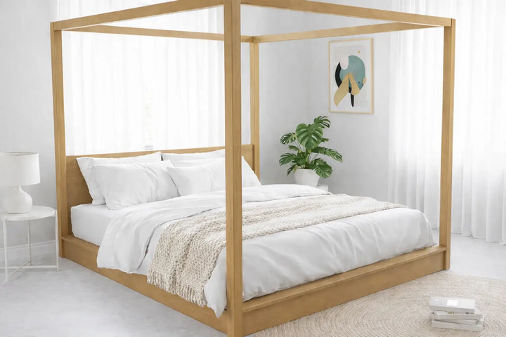Japan Low Poster Bed with Headboard