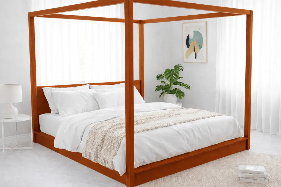 Japan Low Poster Bed with Headboard