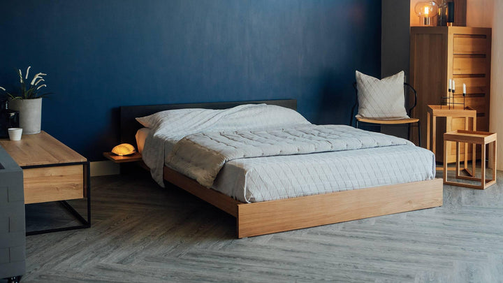 Kulu Low Bed, Solid Wood Veneer - Classic Furniture Dubai UAE