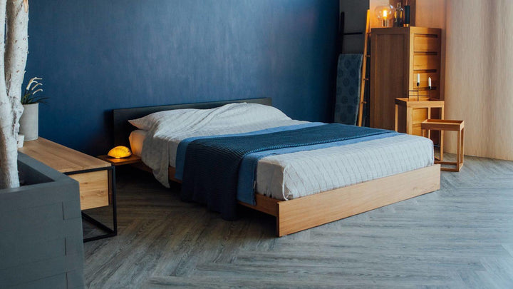 Kulu Low Bed, Solid Wood Veneer - Classic Furniture Dubai UAE