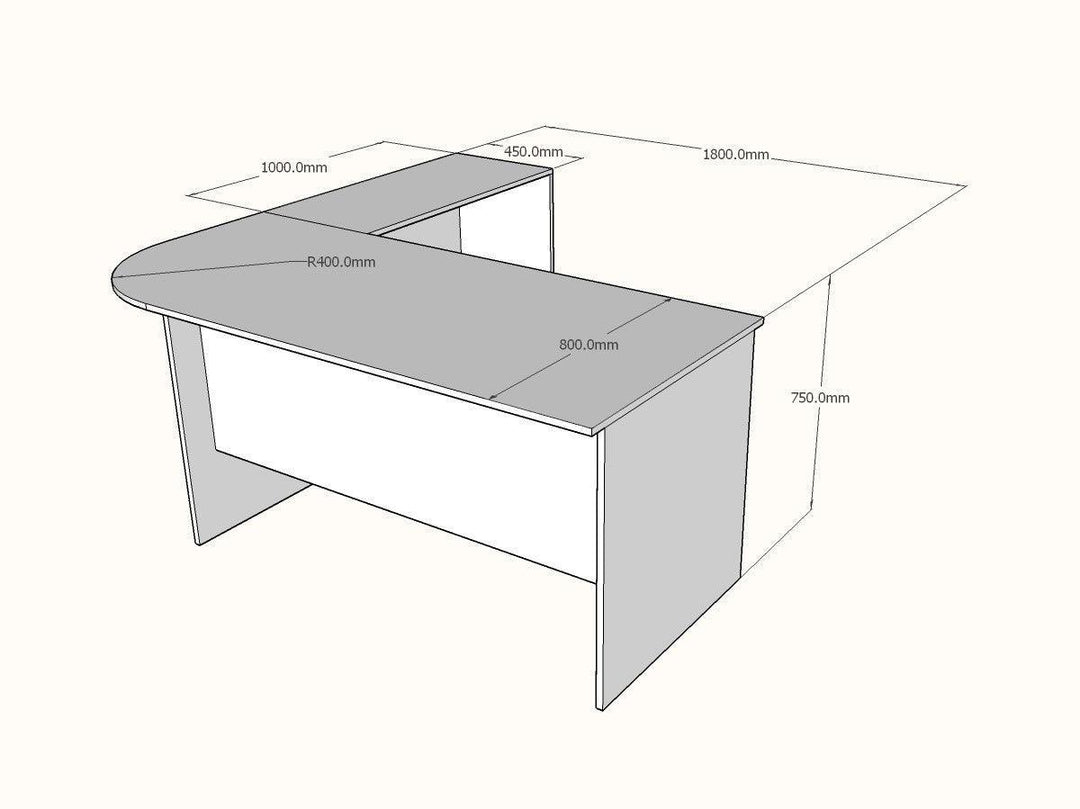 L shaped Executive Desk with Mobile Pedestal, Custom made - Classic Furniture Dubai UAE