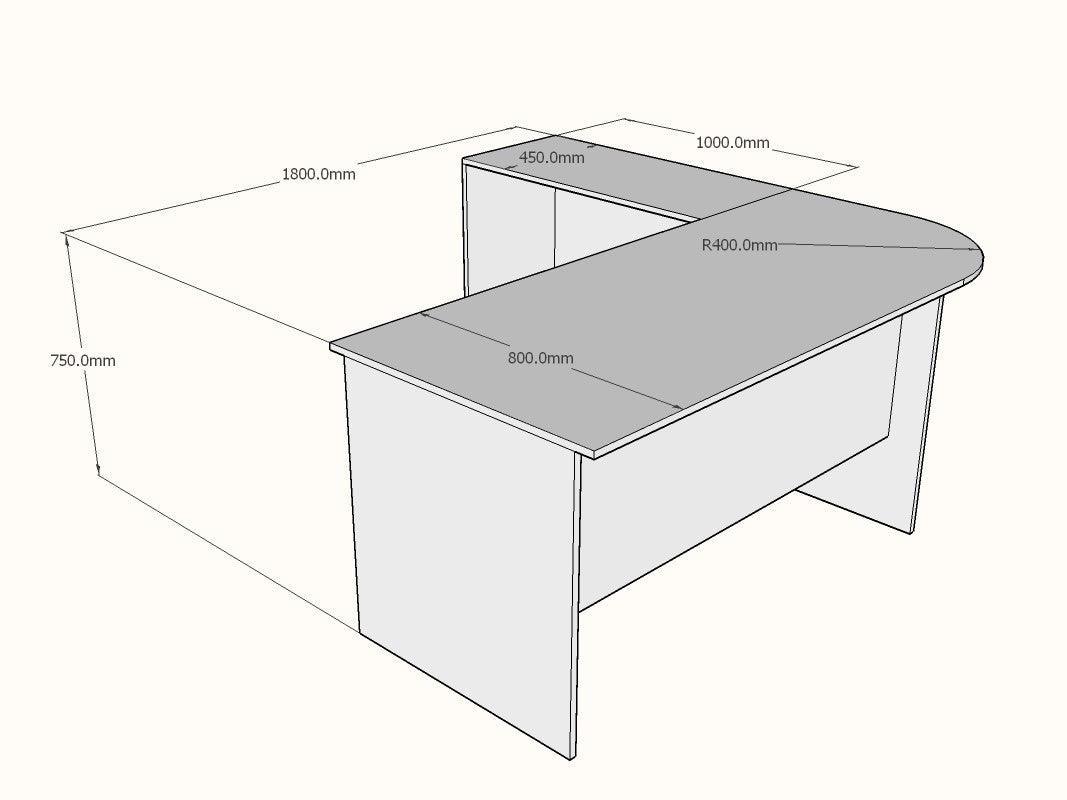 L shaped Executive Desk with Mobile Pedestal, Custom made - Classic Furniture Dubai UAE