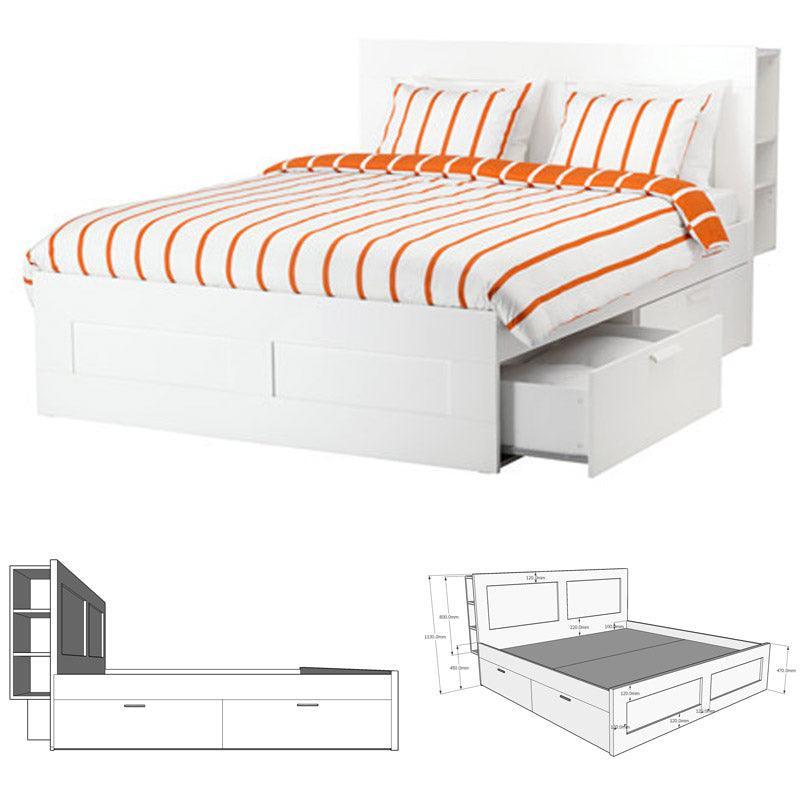 Lester bed with headboard & 4 drawer storage - Classic Furniture Dubai UAE