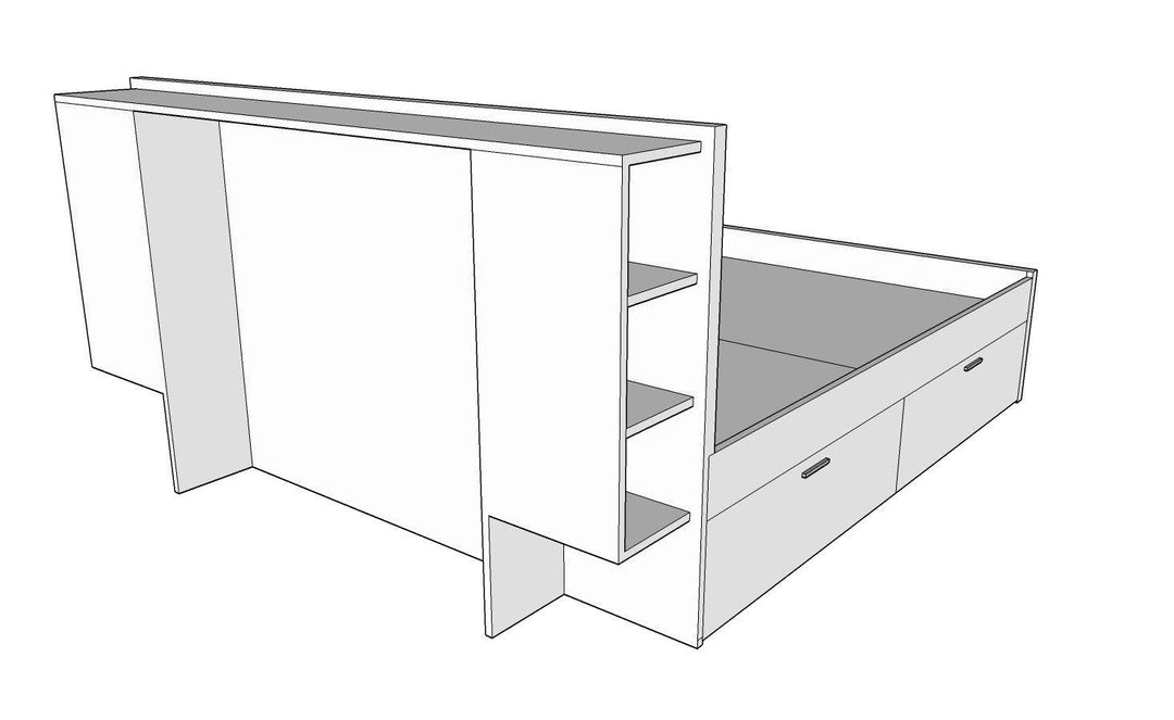 Lester bed with headboard & 4 drawer storage - Classic Furniture Dubai UAE