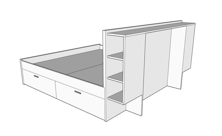 Lester bed with headboard & 4 drawer storage - Classic Furniture Dubai UAE