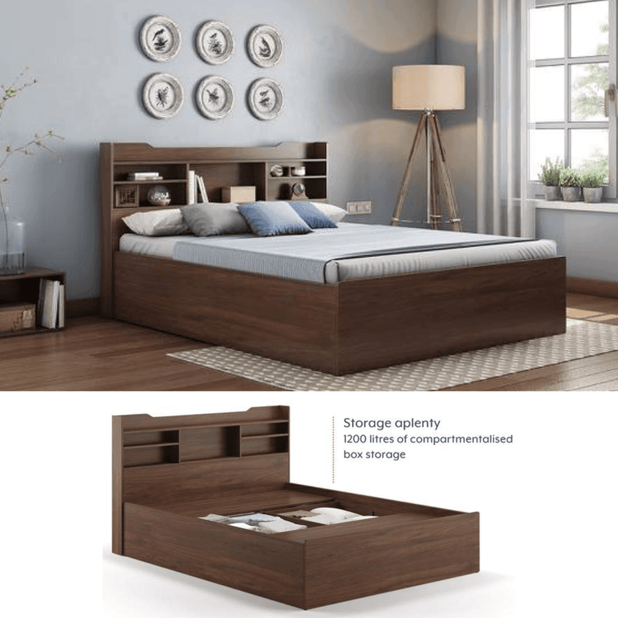 Black and wood bed deals