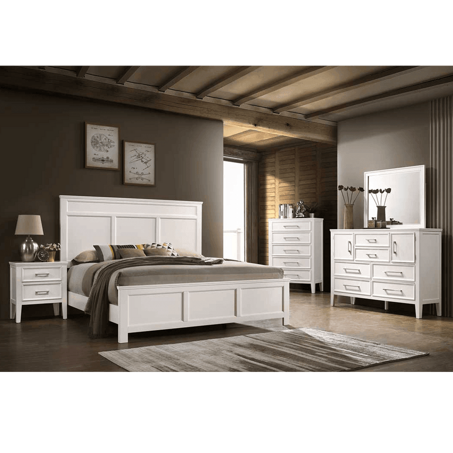 Neo Classic, Bed with 2 side tables, dresser, mirror & chest of drawers - Classic Furniture Dubai UAE