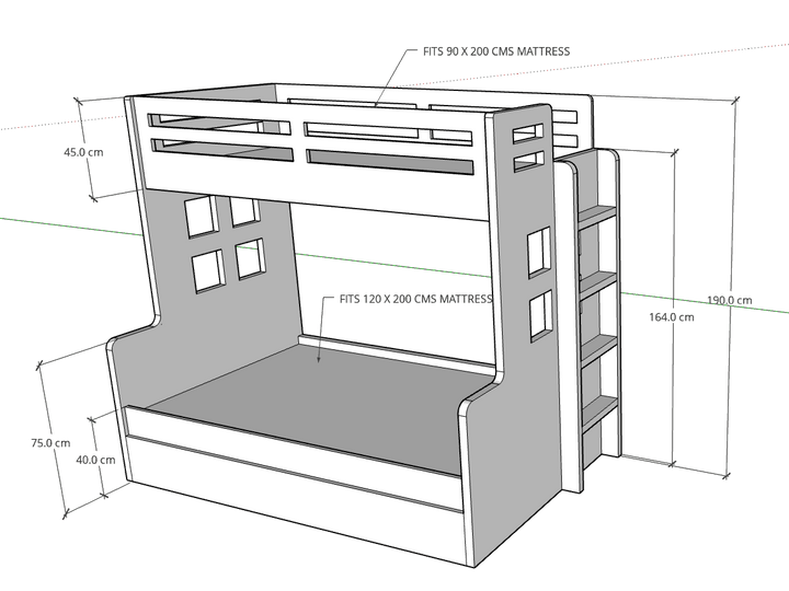 Nexa Bunk Bed - Classic Furniture Dubai UAE