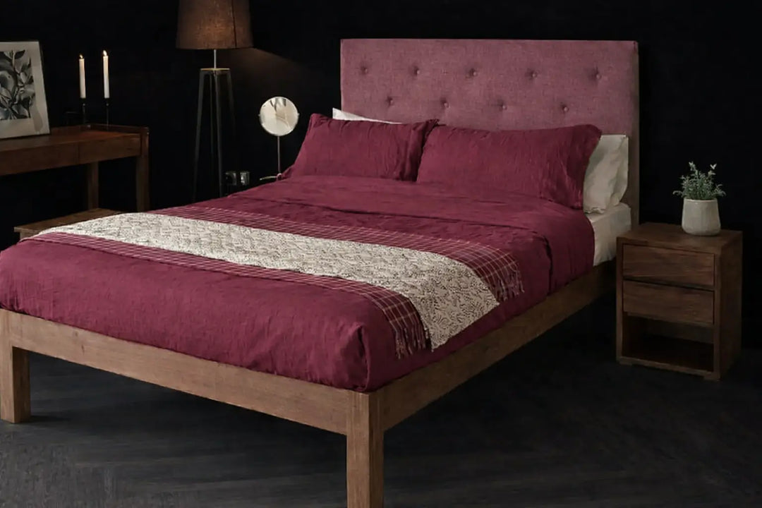 Skye Bed with Tall Button Upholstered Headboard