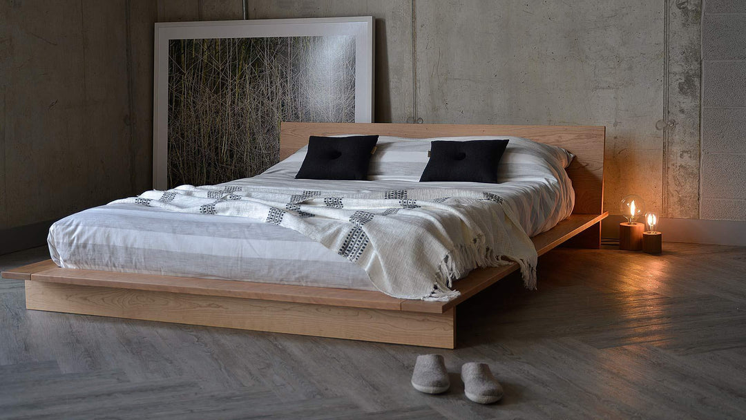 Oregan Low Bed, Ash Veneer - Classic Furniture Dubai UAE