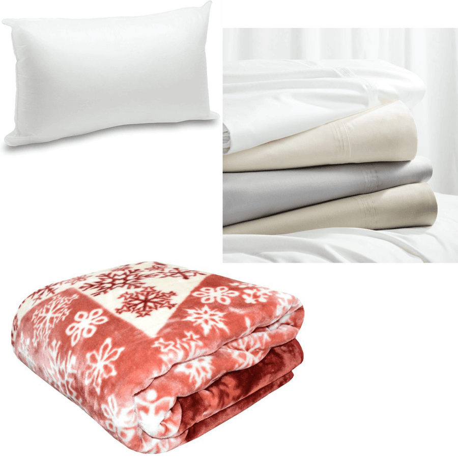 Pillow, Bed sheet, Pillow cover & Blanket Set - Classic Furniture Dubai UAE