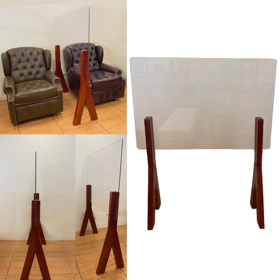 Sneeze Guard, with polycarbonate sheet & solid wood legs, Customizable - Classic Furniture Dubai UAE