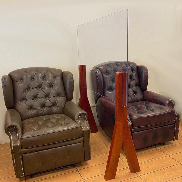 Sneeze Guard, with polycarbonate sheet & solid wood legs, Customizable - Classic Furniture Dubai UAE