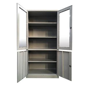 Steel Cupboard with Glass & Steel Doors - Classic Furniture Dubai UAE