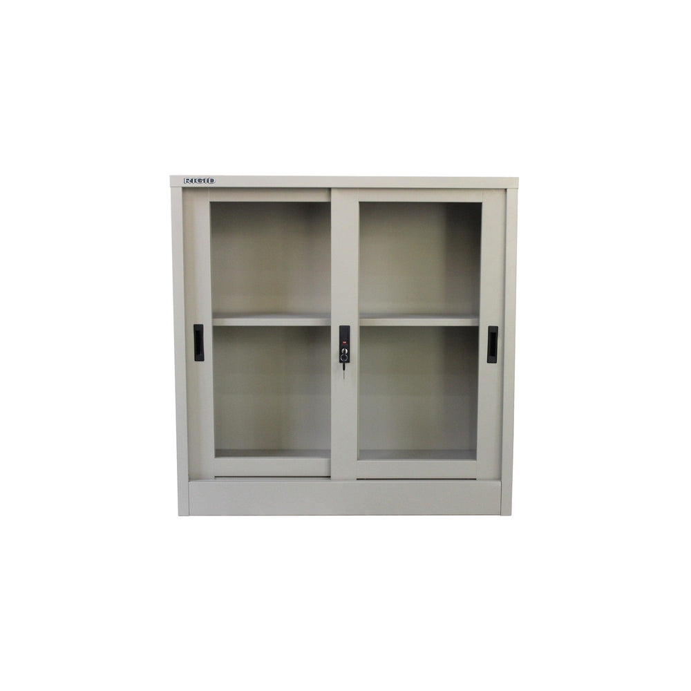 Steel Sliding Glass Door Cupboard, with 1 shelf, low height, high quality - Classic Furniture Dubai UAE