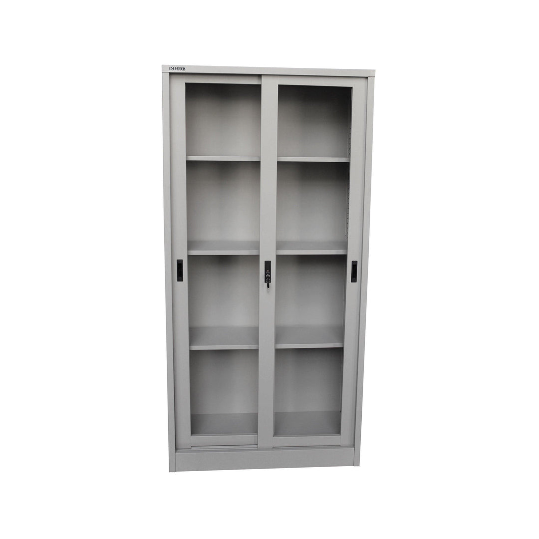 Steel Sliding Glass Door Cupboard with 3 adjustable shelves, 0.7mm - Classic Furniture Dubai UAE