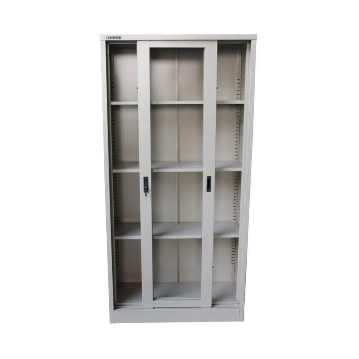 Steel Sliding Glass Door Cupboard with 3 adjustable shelves, 0.7mm - Classic Furniture Dubai UAE