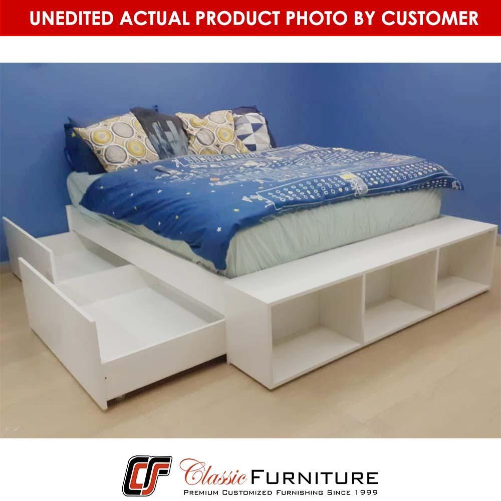 Toshi Platform Storage Bed, King/Queen/Super King, Custom - Classic Furniture Dubai UAE