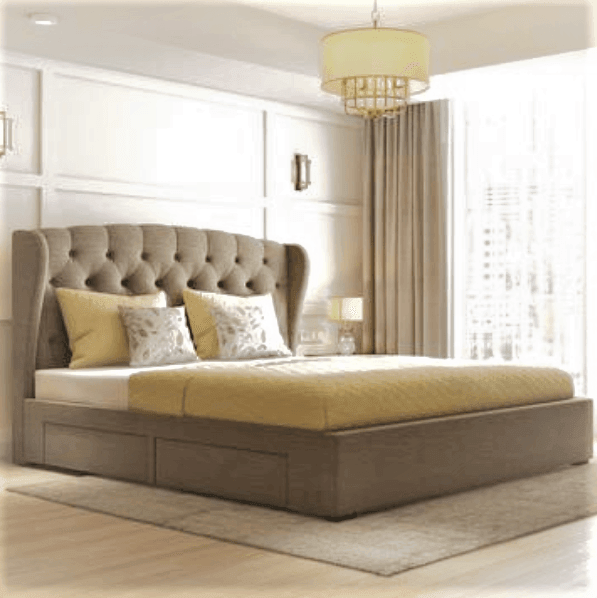 Upholstered Bed with optional storage, Brooke - Classic Furniture Dubai UAE