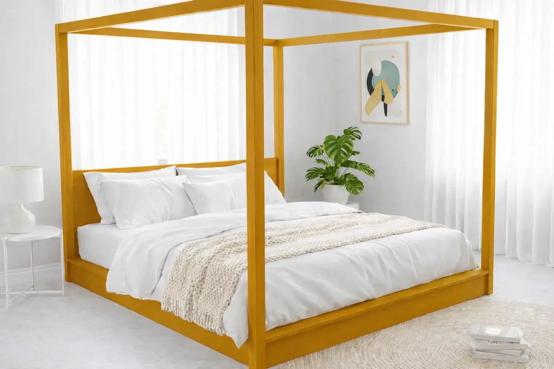 Japan Low Poster Bed with Headboard