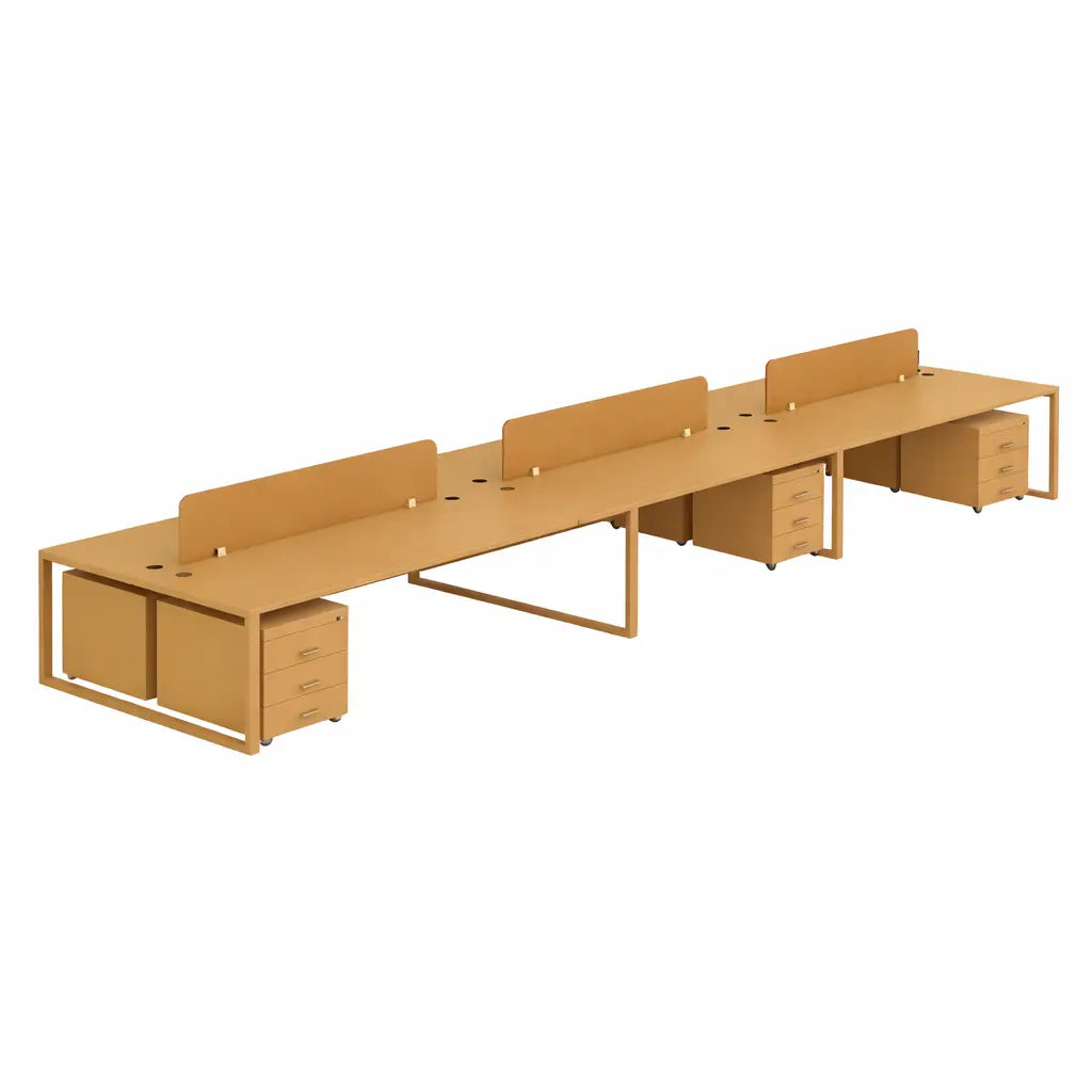 Workstation for 4 persons, Model: PYRAMID-4, Face to Face