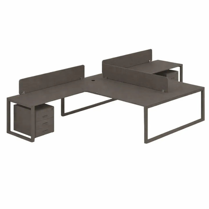 Workstation for 2 persons, Model: PYRAMID-2c, L Shaped