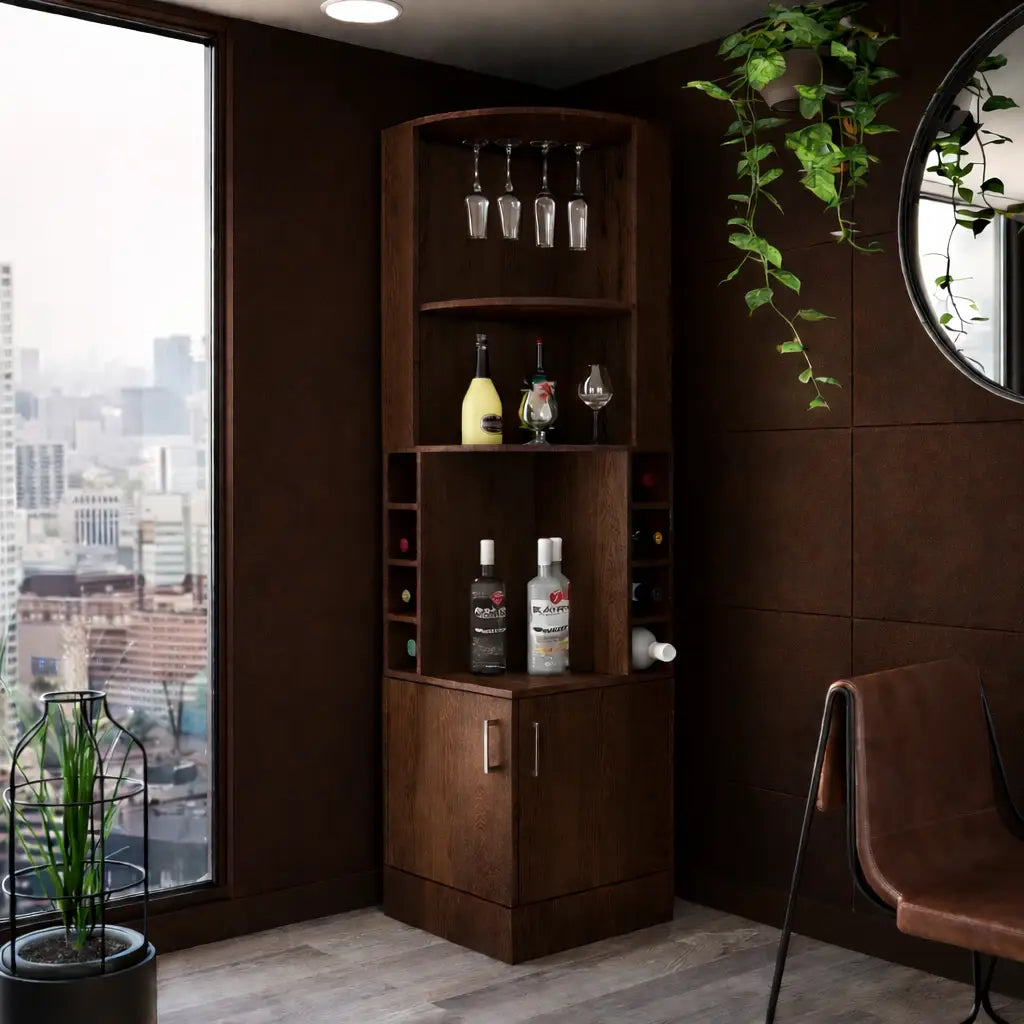 Syrah Corner Bar Cabinet