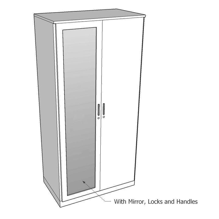 Wardrobe: 2 Door, With customized layout options and Mirror - Classic Furniture Dubai UAE