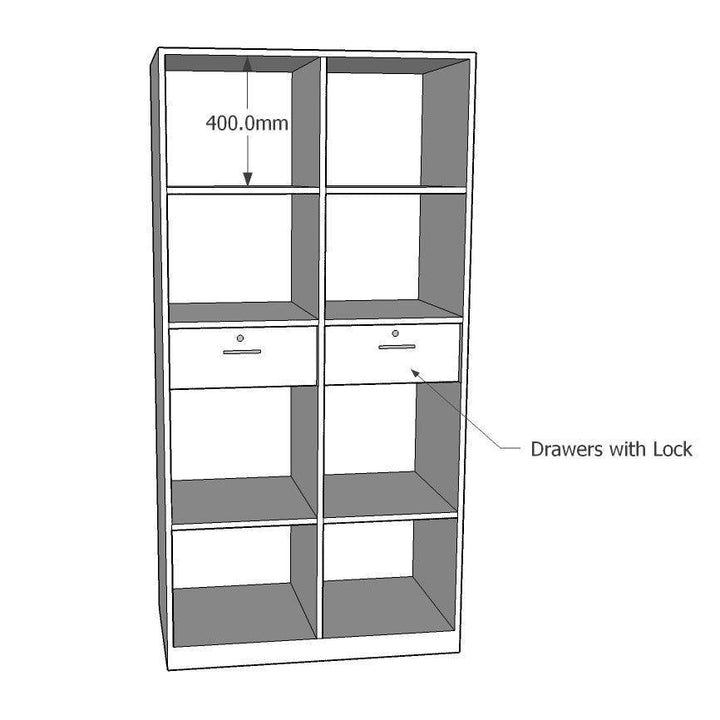 Wardrobe: 2 Door, With customized layout options and Mirror - Classic Furniture Dubai UAE